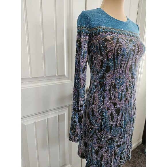 NEW BCBGMAXAZRIA ELM COMBO JEANNA BAROQUE PAISLEY Sheath DRESS SIZE XS - Picture 2 of 8